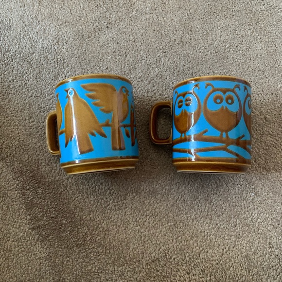 Vintage mid century Hornsea England mugs